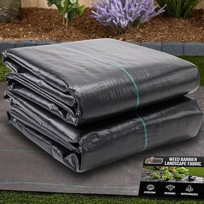 GORILLA GRIP Weed Barrier Fabric, 6 FT x 100 FT, Heavy Duty Woven Landscape Fabric 3.2oz, Weed Control Ground Cover for Garden Beds & Mulch Permeable Underlayment for Landscaping Home & Commercial Use