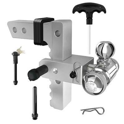 Adjustable Tow Hitch for 2.5" Receiver-3 Ball Hitch Tow Hitches with 8-Inch Drop/Rise-Aluminum Adjustable Drop Hitch Trailer Fits for Truck (18,500 LBS GTW)