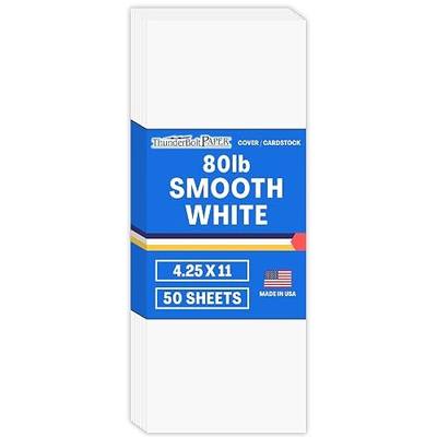 Bright White 4.25x11 50 Sheets Cardstock 80 lb Cover 216 gsm Smooth Finish Half Letter Long Cut Rack Cards Restaurant Menus