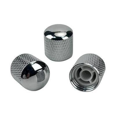 3Pcs Electric Guitar Knobs Dome Metal Guitar Volume Tone Knobs Electric Bass Konbs Guitar Knobs for Fender Strat ST Telecaster Tele Jazz Les Paul Replacement Parts (Chrome)