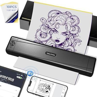 TATTMUSE 2026 New Version Tattoo Stencil Printer Machine with 10pcs Transfer Paper, Wireless Bluetooth Thermal Tattoo Machine for Tattooing Beginner & Studio, Compatible with Phone & Pad | with 10pcs Transfer Paper, Wireless Thermal Tattoo Machine, for Tattooing Beginner & Studio, Compatible with Ph