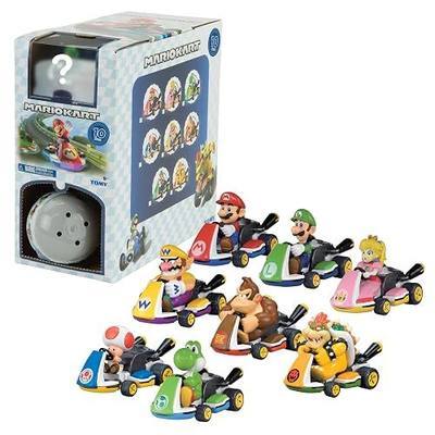 TOMY Mario Kart Pull Back Racers - 10-Count Blind Box Set with Mario, Luigi, Yoshi, Peach & Bowser - Mini Pullback Cars - Goodie Bag Fillers and Classroom Prizes - Ages 5+