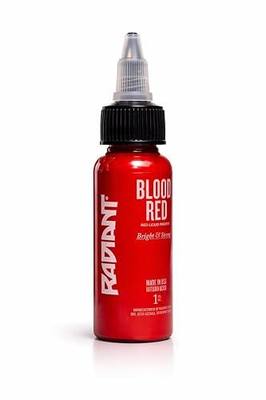 Radiant Colors Tattoo Ink 1oz Bottle (Blood Red) | High pigment load Vegan tattoo ink Made in USA 1oz bottle For skin and body art Bright shades