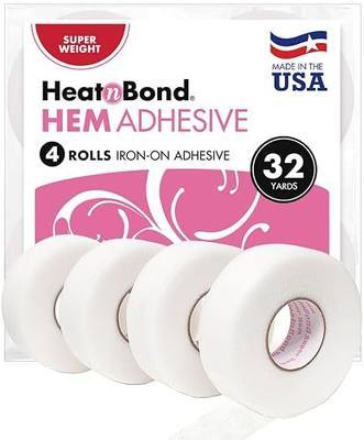 HeatnBond Iron On Hemming Tape - No Sew Hemming Tape for Pants, Dresses, and Curtains - Fabric Tape for Hemming - Heat and Bond Tape - Made in USA - 4 Rolls (3/4 Inch x 8 Yards Each), 32 Yards, White