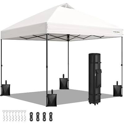VIVOHOME 10x10ft Pop Up Canopy Tent One Push Setup | Center Lock Outdoor Portable Shelter Tent Heavy Duty with Wheel Carry Bag and 4 Sandbags