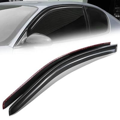 Auto Dynasty 2Pcs Carbon Fiber Pattern Window Visors Compatible with 2000-2007 Chevy Monte Carlo, Tape-On Front Window Deflectors Rain Guards Side Vent Shade, Glossy Black