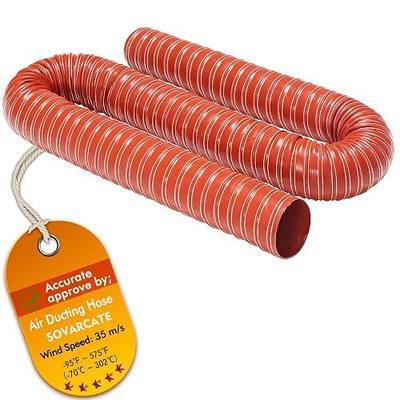 2 1/2 in Intake Hose Automotive Air Duct Hose Length 1 Meter (3.3 Feet) Double-layer Silicone Flexible Brake Cooling Ducting Induction vacuum hose for Air System (Red)