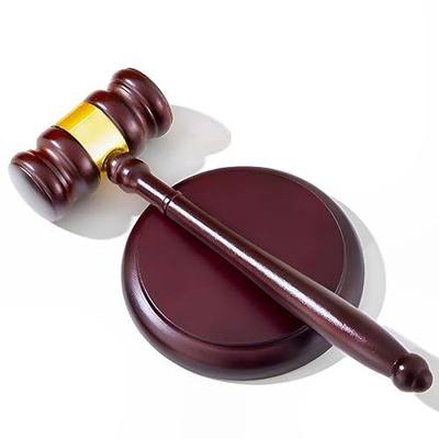 Perfect Desk Accessory, Wooden Gavel and Sound Block Set for Lawyers, Judges, Chairmen of The Board Auction, Club Presidents