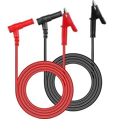 Multimeter Alligator Clips Test Leads,3Ft 600V/1000V Heavy Duty Gator Clip | Banana Plug to Alligator Clips for Multimeter test lead for Fluke/AstroAI/INNOVA/Klein meter tester, Electrical Testing 2PCS