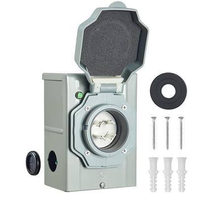 30 Amp Generator Power Inlet Box, NEMA L14-30P Power Inlet Box for 4 Prong Generator Cord, 125/250 Volt, 7500 Watts, Weatherproof, Outdoor Use, ETL Listed
