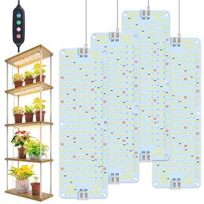 4-Pack Panel Grow Lights for Indoor Plants, FECiDA 2026 LED Plant Grow Light for Under Cabinet Plants, Full Spectrum Growing Lamp with 4,8,12,16,20 Hr Timer, Free Linking