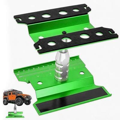 RC Car Repair Work Stand Lift Lower Adjustable Workstation Aluminum 360 Degree Rotation for 1/8 1/10 1/12 RC Car Traxxas Slash TRX4 Arrma Axial SCX10 Losi Redcat Wltoys RC Crawler Monster Truck Buggy
