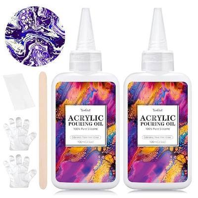 Silicone Pouring Oil 7oz, 100% Silicone, Odorless, Dramatic Cell Activator | Non-Toxic, Compatible with Acrylics, Watercolor, Canva, Wood, Craft, Medium. High Flow Artist DIY Set for Paint Creation.