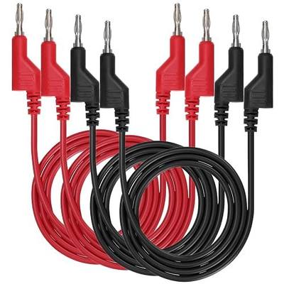 Sumnacon 4 Pcs Banana to Banana Plug Test Leads - Stackable 4MM Banana Plug Test Cables, Multimeter Clip Wires for Electrical Testing 1000V/15A,3.3Ft/1M