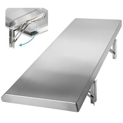 Folding Concession Shelf 24" x 12" for Kitchen, Food Truck, Garage | Stainless Steel, Heavy Duty Drop Down Folding Serving Food Shelf, Easy to Clean, Space-Saving for Concession Windows