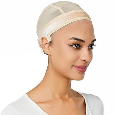 Wig Cap for Women,Wig Grip Cap for Keeping Wigs in Place,Non Slip Caps with Velvet Grip Band Make Your Wigs Be Glueless(Nude,L)