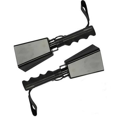 2 Pcs Cow Bell Steel Cowbells 9 inch Cowbell Noise Makers Cheering Hand Bell with Wrist Strap for Sports Events,Football Games,Party,Farm, Musical Instruments (Black)