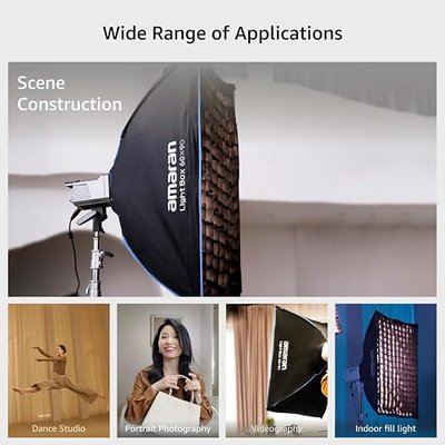 amaran Light Box 6090 Soft Box, Foldable One-snap Quick-Setup Narrow Rectangular Bowens Mount softbox for amaran 60/100 /200 /150c 300c (Light Box 60x90)
