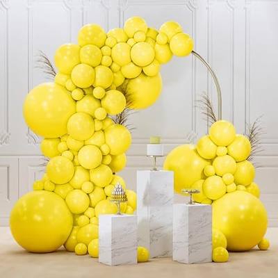 PartyWoo Yellow Balloons 145pcs Different Sizes of 18 12 10 5 Inch Matte Yellow Latex Balloon Arch Kit Garland for Easter Bee Baby Shower Sunflower Birthday Graduation Party Decorations Yellow-Y55