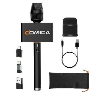 COMICA Revo S Wireless Handheld Microphone, Professional Handheld Interview Mic for iPhone16 15, Android Phones Laptops PC with USB-C Plug, Reporter Mic for Content Creators, Interviews, Reporting | Professional Interview Microphone with 48kHz/24bit, Calmix Denoise for iphone/Android/PC Podcasting,