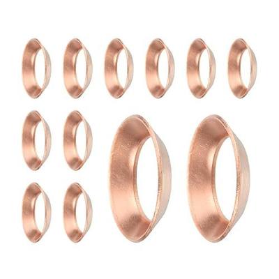 uxcell 12Pcs Copper Flare Gasket, Fit for 3/8" Tube Size, 45 Degree Copper Flare Fitting for Air Conditioner Refrigeration Accessories