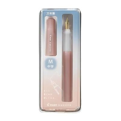 Pilot Kakuno Fountain Pen Madoromi Color Series, Gold (Smiley Face) Medium Nib, Perfect for Beginners and Creative Expression, Pink, PFKA-1MDPM