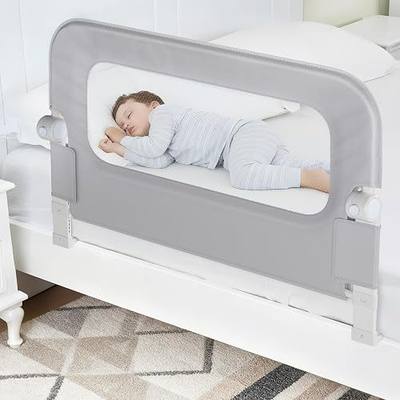 NUTIKAS Baby Bed Rail Guard for Toddlers - 35.1" Toddler Bed Side Rails for Crib, Twin, Full, Queen Bunk Size Bed Swing Down Bedrail Extral Tall Child Safety Side Railing Guards for Kids