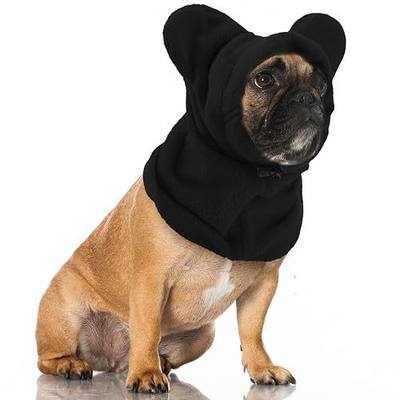 Winter Dog Hats Quiet Ears for Dogs Ear Muffs Pet Neck Warmer Scarf Hoodie Noise Protection Cover Beanie Head Wrap Costume for Pet Dog Cats(Black,M)