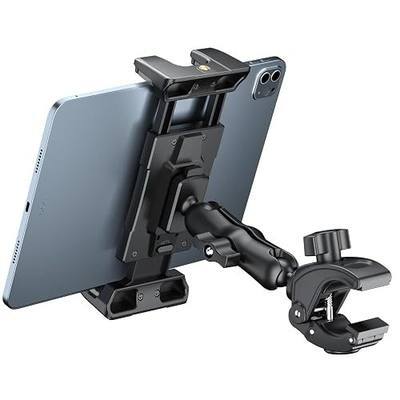 OHLPRO Tablet Mic Stand Holder for iPad Treadmill Handlebar Clamp, Mount for Spin Bike Microphone Peloton Stroller, Fit 5-13” iPad Pro 12.9 Air Mini, Galaxy Tab, iPhone, Fire HD 10