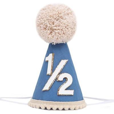 Half Birthday Hat -Baby 1/2 Birthday Cone Hat,Six Months Decorations,Party Hat Outfit for Girls/Boys