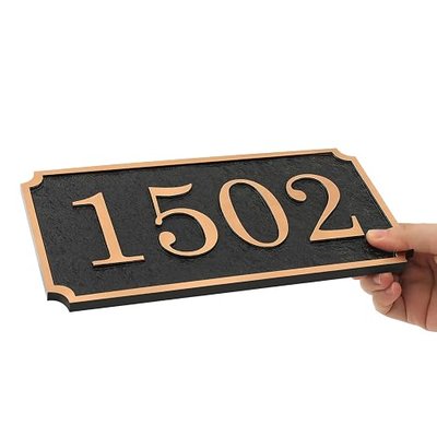 Vintage Mailbox Topper Address Sign - 8'' x 4.1'' Hand-Carved House Numbers for Outside, Top Mount Double Sided 911 Visibility Plaque Plate Metal