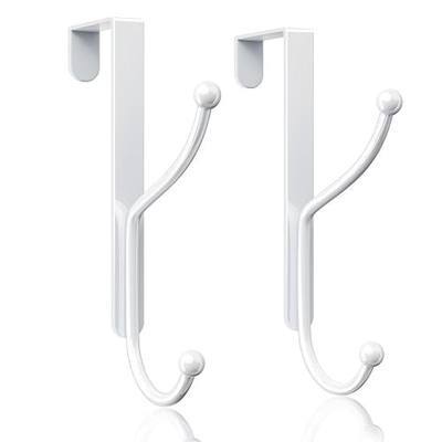 niffgaff Over Door Hook 2-Pack, Heavy Duty Door Hanger, Fits Interior Doors 1.4 Inches Thick, Organize Coats, Hats, Towels, and Bags for Entryways, Bathrooms, Bedrooms, and Kitchens, White