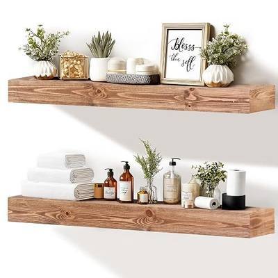 Floating Shelves, 36 x 7 Inch Fireplace Mantel, Set of 2, Wood | Rustic Finish, Mounting Hardware Included, Easy Wall Installation, For Living Room, Bedroom, Bathroom and Kitchen