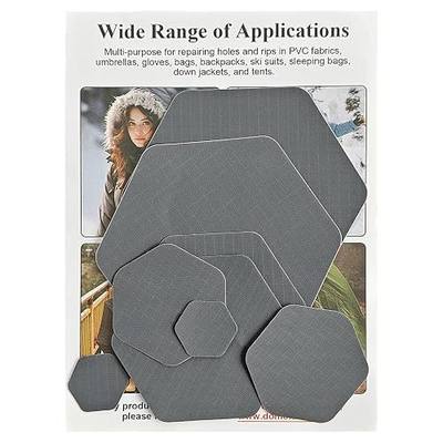 WILDREEDS 8Pcs Down Jacket Repair Patches, Waterproof Self-Adhesive, Pre-Cut, Tear-Resistant Rip-Stop Nylon Patches for Jackets, Puffer Jacket, Tents-Dark Grey