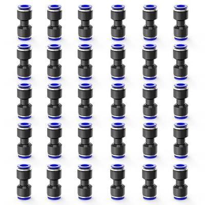 30-PACK 8MM Tube OD Straight Push to Connect Fittings,PU-8 Union/Coupler Pneumatic Quick Connect Air Line Push Lock Hose Fittings
