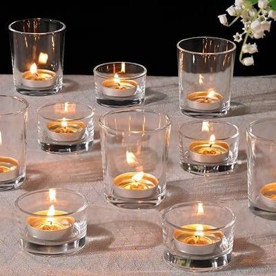 NITIME 12 Pcs Assorted Votive Candle Holders, Clear Glass Candle Holder for Floating Candles, Tealight Candle Holder for Table Centerpiece, Wedding and Party Decor
