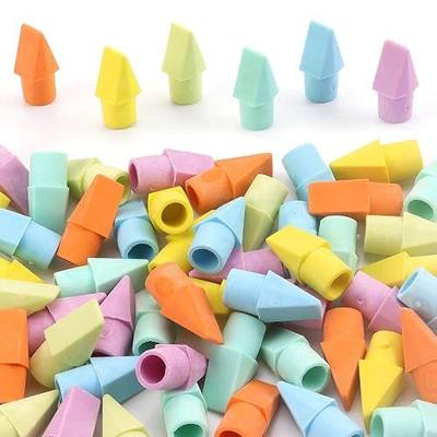 NNY 60 PCS Pencil Top Erasers, 6 Colors | Erasers for Pencils, Eraser Caps, Topper Erasers for Kids School