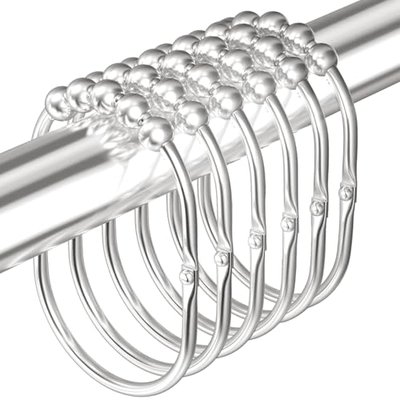MENGJINGO Shower Curtain Hooks Rings, Rust Proof Stainless Steel, Set of 12
