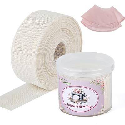 Fishbone Hem Tape for Sewing 2.5 Yards Edge Roller for Chiffon & Thin Fabrics Sewing Tool for Beginners and Enthusiasts Tailors Helper Sewing Supplies 3.5cm Width Frills Hem Sewing Guide
