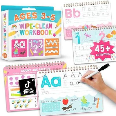 Hadley Designs ABC Tracing Books for Kids Ages 3-5 - Preschool Learning Activities, Dry Erase Writing Practice for Kids, Reusable Alphabet Letter Tracing Pre K Workbooks Age 4-5, Toddler Birthday Gift