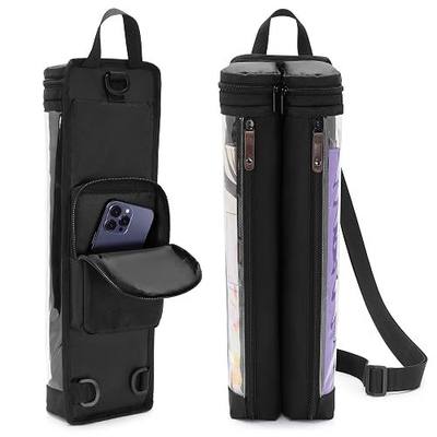 Rexmica Playmat Tube Case for 2pcs W14 x L24 Inch Playmat | Support Panel, Shoulder Strap, Dice Holder, Gaming Playmat Tube Case Storage Bag Container Fit for TCG/MTG Play Game Mat