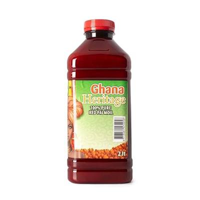 Ghana Heritage 100% Red Palm Oil, 67.63 Fl Oz, 2 Liter Bottle | Pure Red Palm Oil for Cooking, Natural African Palm Fruit Oil, Authentic Pure Red Oil, For Stews, Sauces, and More