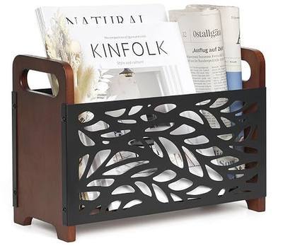 Magazine Holder,Wood Magazine Rack,Rustic Magazine File Holder | Magazine Storage Basket,Magazine Rack Floor,Farmhouse Magazine Organizer for Magazines,Books,Newspapers