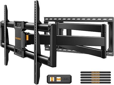 Perlegear Long Arm Full Motion TV Wall Mount for 42–97 Inch TVs up to 150 lbs, Pre-Assembled TV Mount with Full Swivel, Tilt and Extension, Fits 8″/12″/16″/24″ Wood Studs, Max VESA 800x400mm, PGXLF02