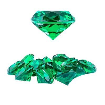 Niceup 26PCS Fake Emeralds Green Gemstones Plastic Acrylic Diamond Gems Toys Big 1.5in Kid Diving Gem Pool Toy Party Decorations Crafts