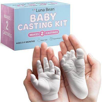 Luna Bean Baby Casting Kit - Hand & Foot Keepsake Mold, 2pc, New Mom Gift | The original baby casting kit - captures newborn hand & foot forever. Non-toxic, safe, easy - perfect new mom gift