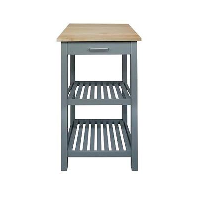Casual Home Sunrise (Small) with Solid Harvest Hardwood Top Kitchen Island, 22.75" W, Slate Gray