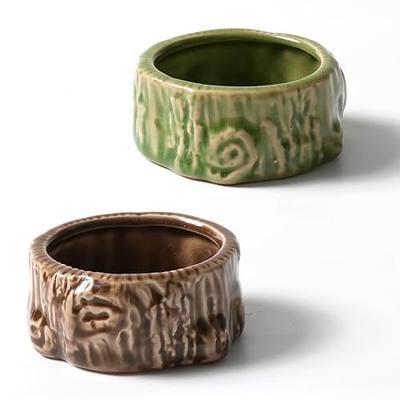 Hamster Food Bowl, 2 Packs Ceramic Tree Hamster Bowls Guinea Pig Food Dish Water Bowls for Gerbil Mouse Chinchilla Hedgehog