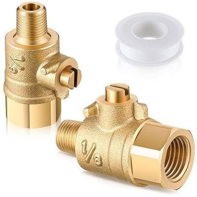 2 Pack Brass Test Cock 1/8" Male x 1/4" Female for Backflow Valve | Brass test cocks with PTFE seal tape help create a secure, leak-resistant connection for sprinkler backflow preventers