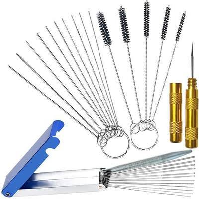 Carburetor Cleaning Kit, 13 Wires + 10 Needles + 5 Brushes + 1 Pick, Premium Torch Tip Cleaner, Carbons Dirt Jet Remove, Suitable for Auto, Motorcycles, ATV, Welder, Lawn Equipment